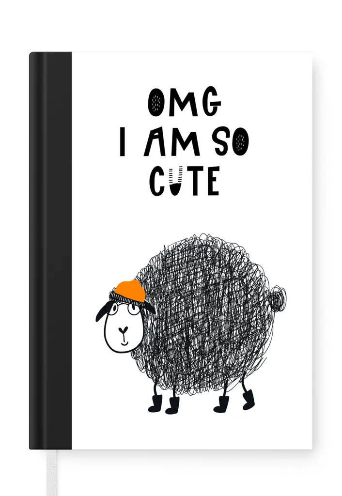 MuchoWow® Notizbuch Tagebuch Haushaltsbuch Notebook A5 Kinderillustration mit dem Zitat "OMG I am so cute" und - Notizblock - Notizheft - Notebook - Schreibblock - Papier
